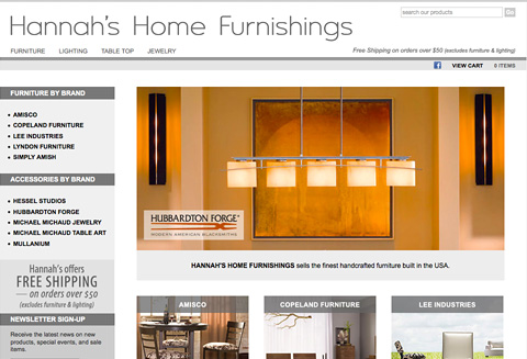 vist Hannah's Home Furnishings website